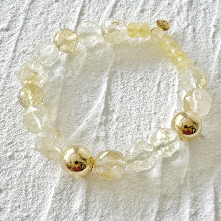Tourmaline jaune et citrine