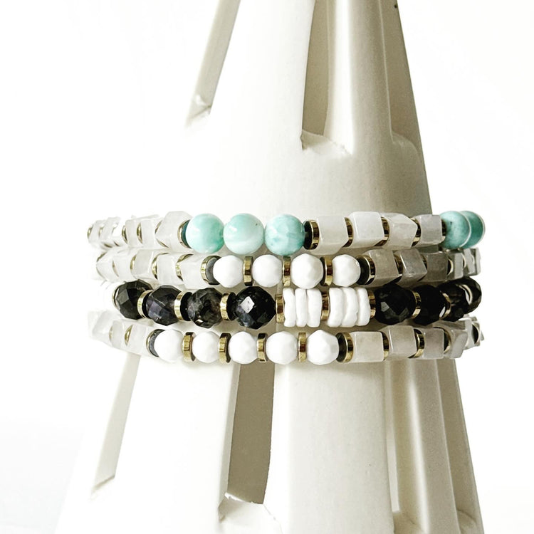 Moonstone, MOP and Larimar