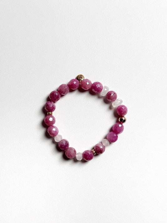 Pink Moonstone and Rose Quartz