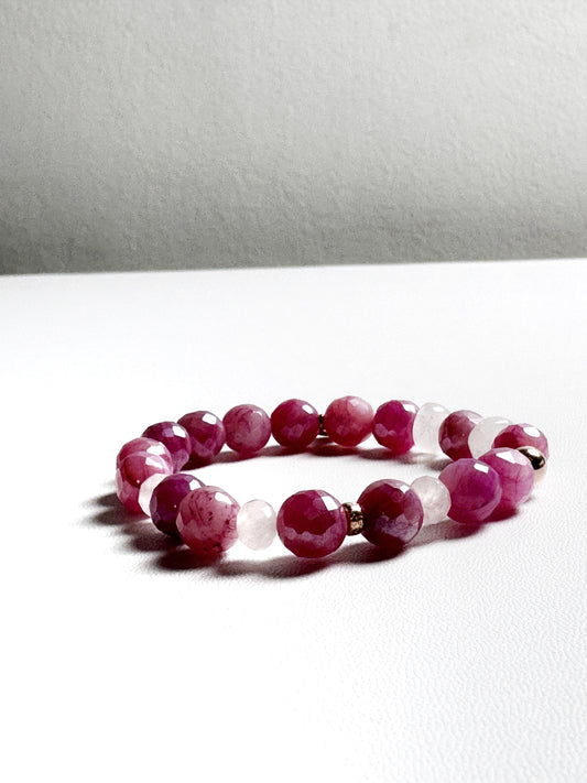 Pink Moonstone and Rose Quartz