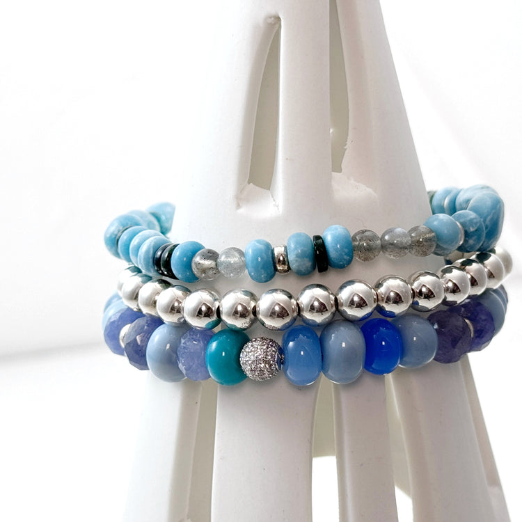 Blue Opal, Tanzanite and Mixed Agate