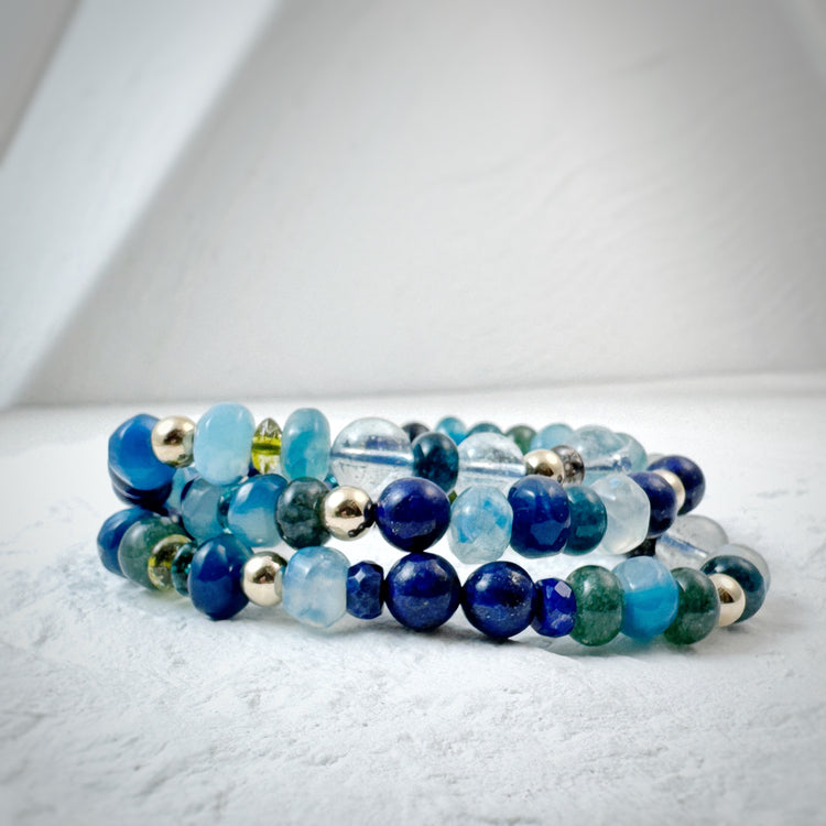 Blue Chalcedony, Amazonite and Agate