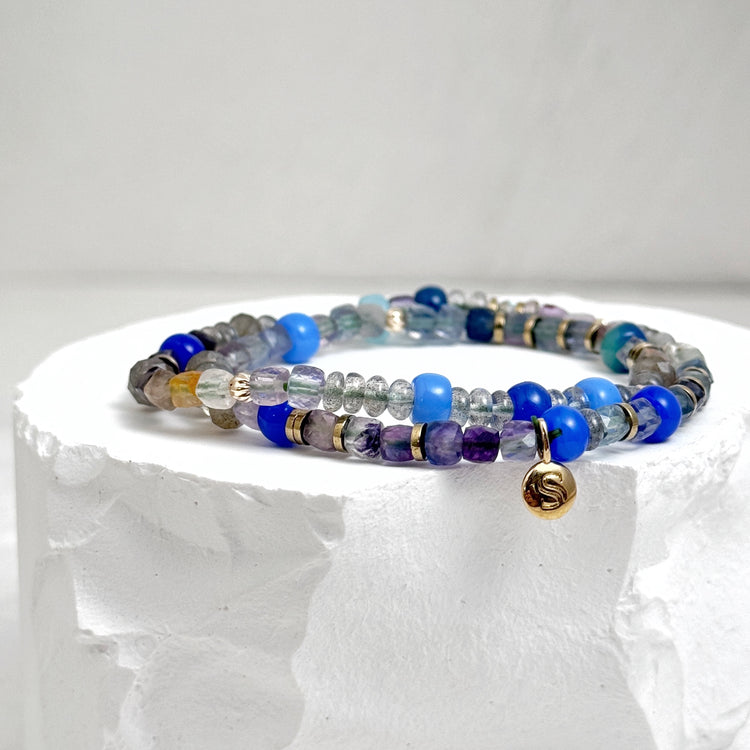Fluorite, Labradorite and Agate