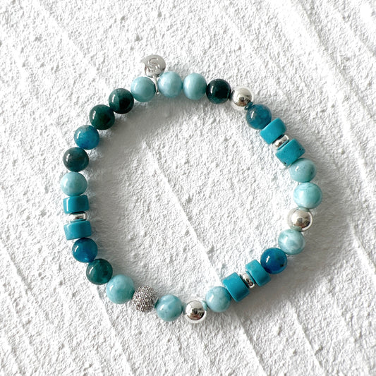 Larimar, Turquoise and Apatite
