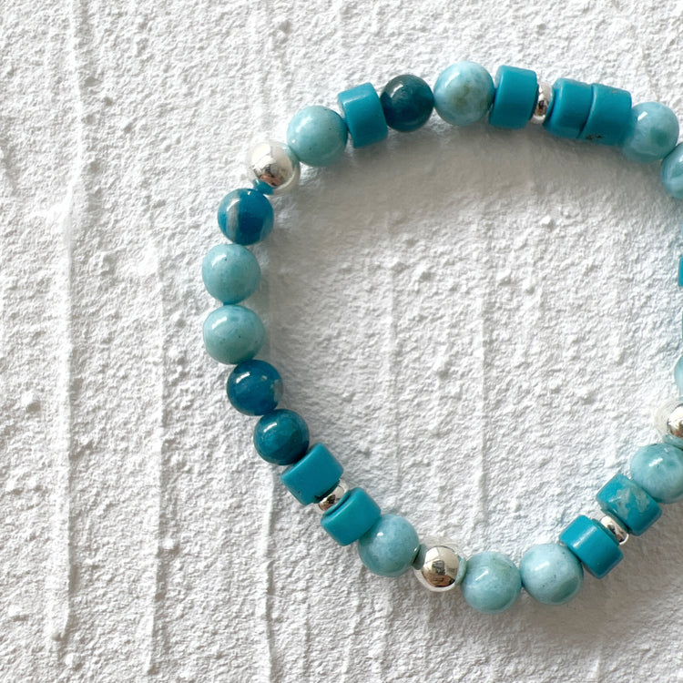 Larimar, Turquoise and Apatite