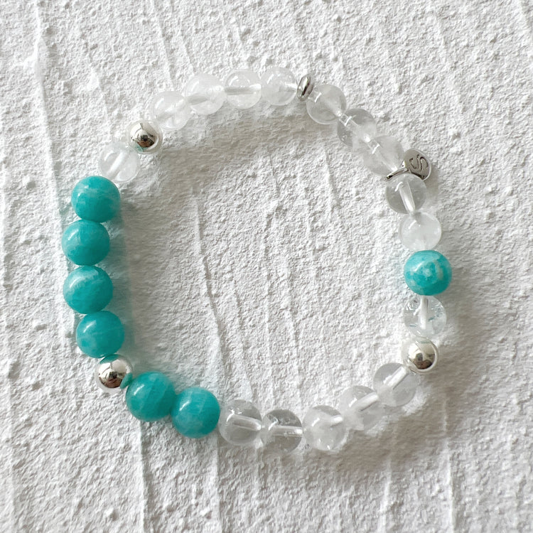 Amazonite et Quartz Fantôme