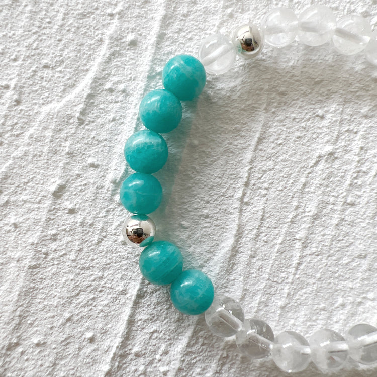 Amazonite et Quartz Fantôme