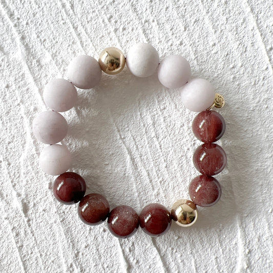 Kunzite and Red Quartz