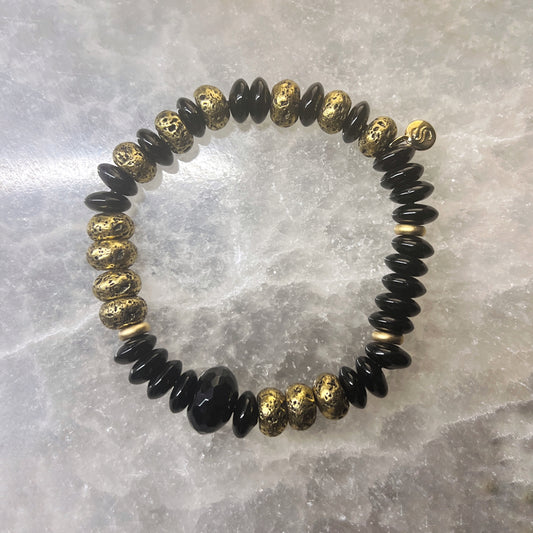 Lava Stone and Black Agate