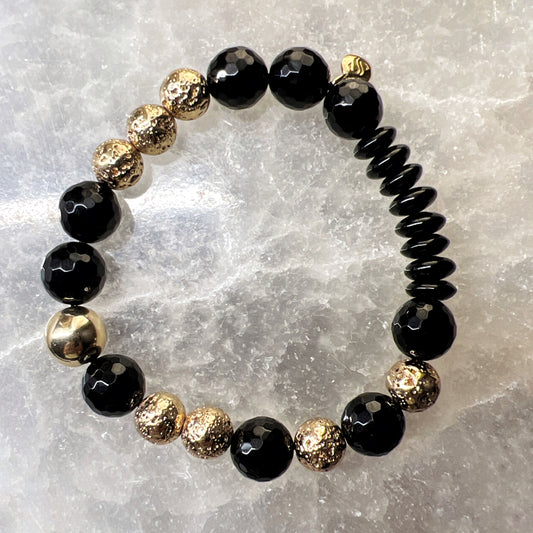 Lava Stone and Black Agate