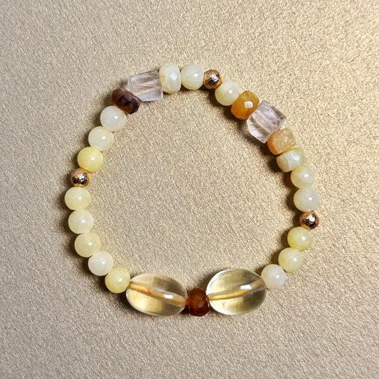 Lemon Quartz, Clear Quartz and Agate