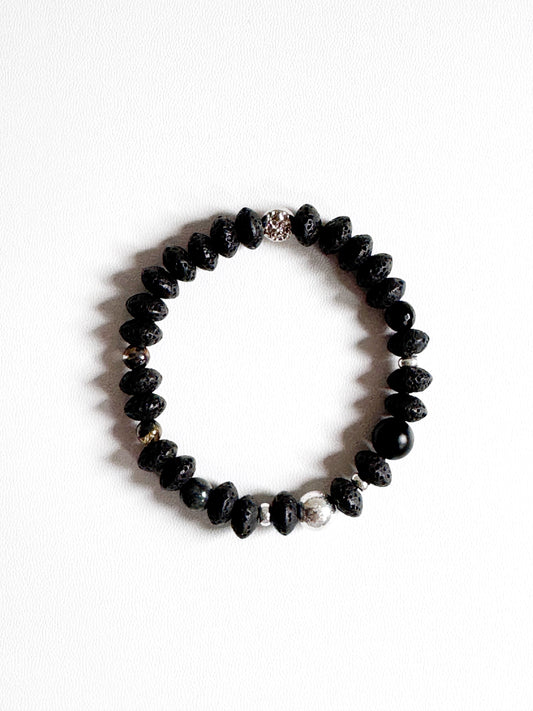Lava Stone and Black Agate