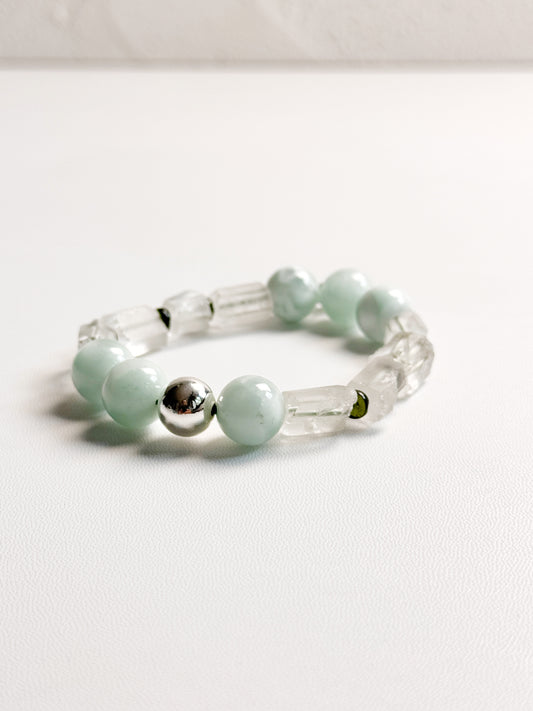 Larimar, Clear Quartz and Tourmaline