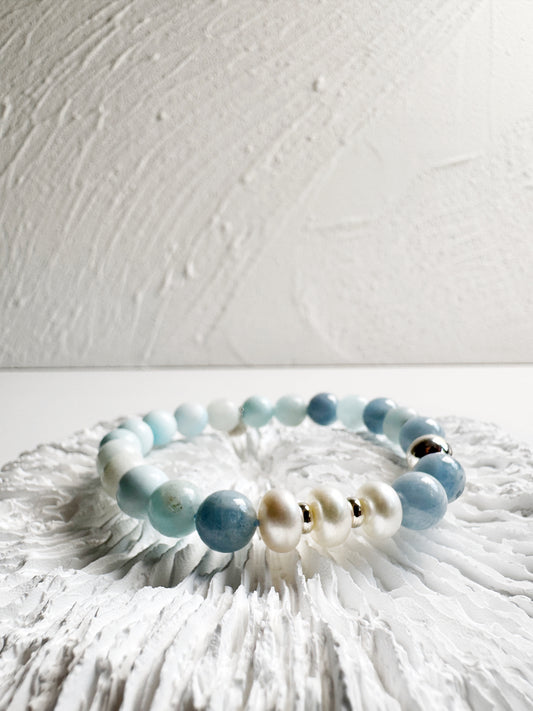 Larimar, Aquamarine and Pearl