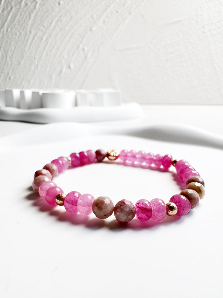 Pink Chalcedony and Rhodonite