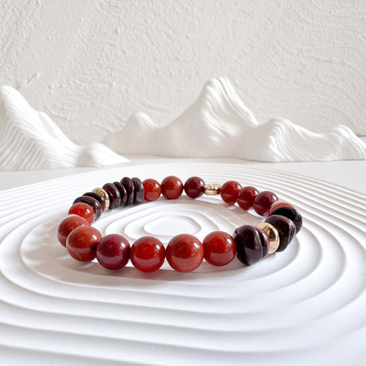 Nanhong Agate, Red Tiger Eye, Zijinsha Bracelet