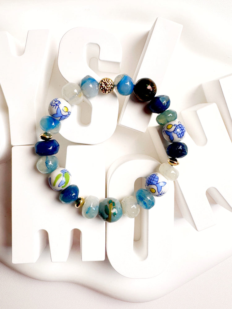 Porcelain and Blue Chalcedony