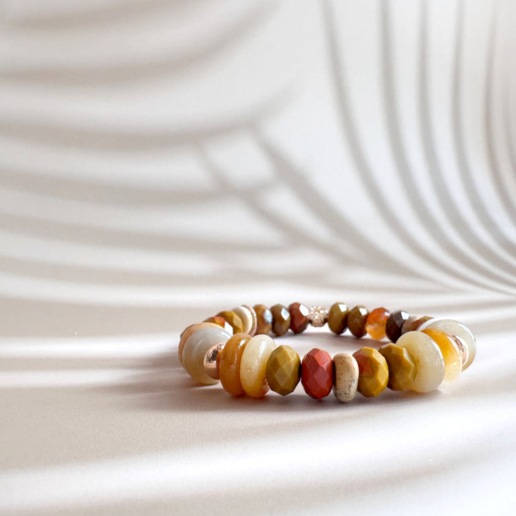 Tiger's Eye, Jasper, Aventurine and Gold filled Bracelet