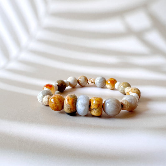 Jasper, Agate and Gold Filled Bracelet