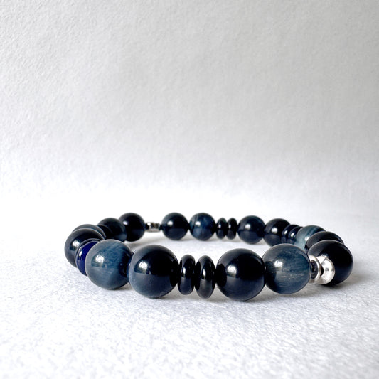 Midnight Hawk's Eye Artisan Bracelet