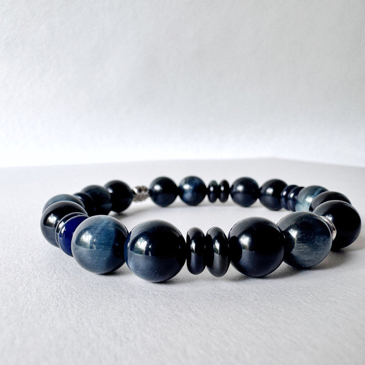 Midnight Hawk's Eye Artisan Bracelet