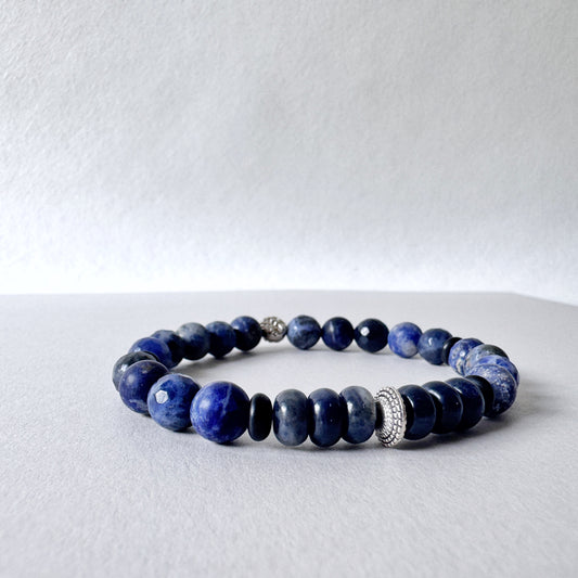 Sodalite and Sterling Silver Bracelet