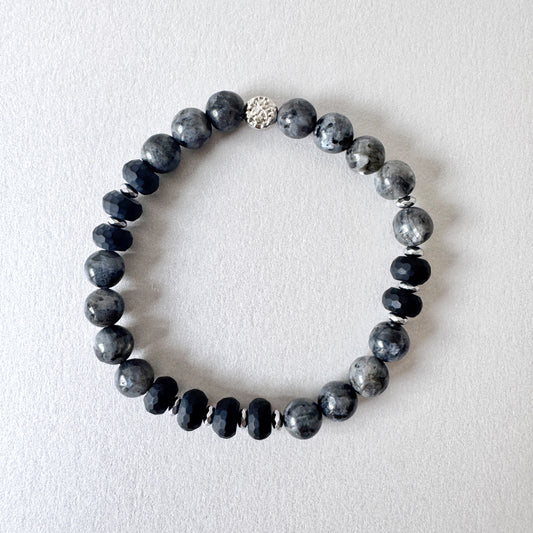 Larvikite and Onyx Bracelet