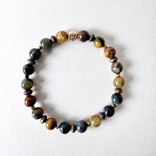 Pietersite and Bronzite Bracelet