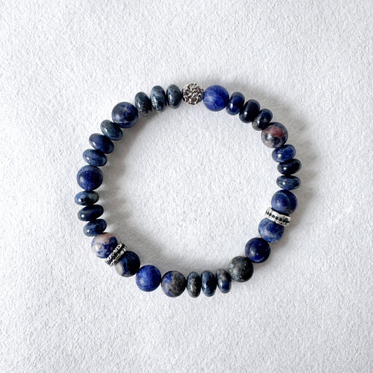 Sodalite and Sterling Silver Bracelet