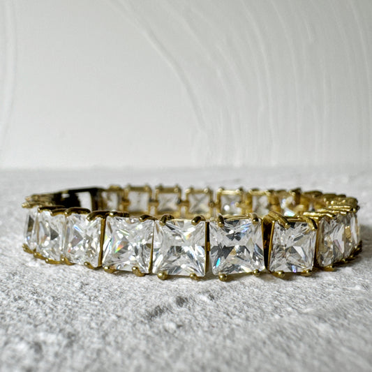 Zirconia Bracelet with Brass finish