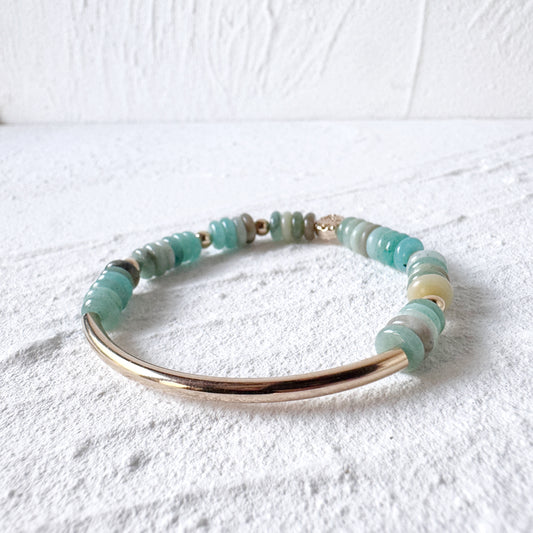 Amazonite with Gold Filled Tube