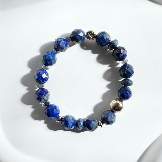 Lapis Lazuli and Iolite Bracelet
