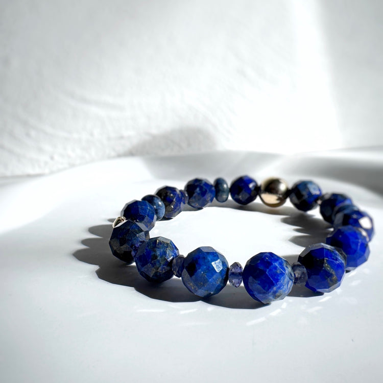 Lapis Lazuli and Iolite Bracelet