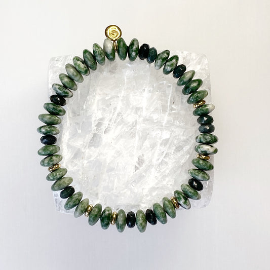 Green Peridot and Green Agate