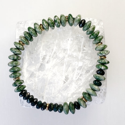 Green Peridot and Green Agate