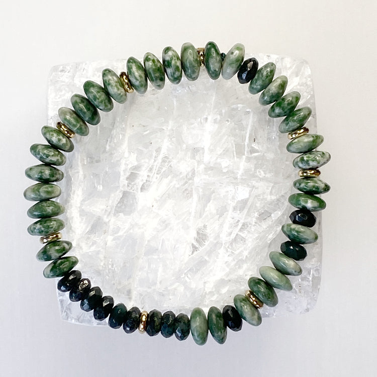Green Peridot and Green Agate