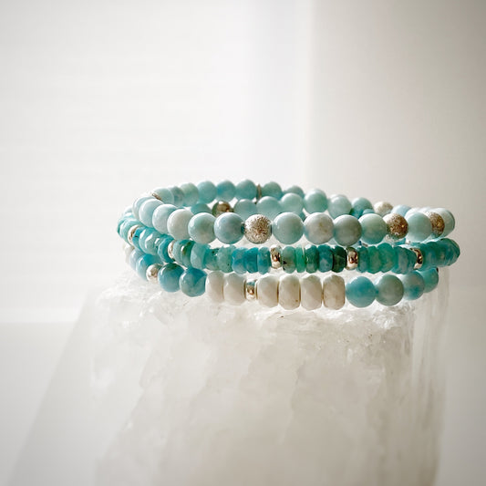 Larima and White Turquoise