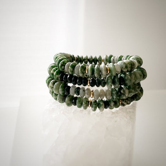 Green Peridot and Green Agate