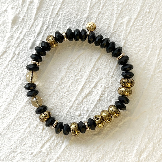 Lava Stone, Black Agate and Citrine