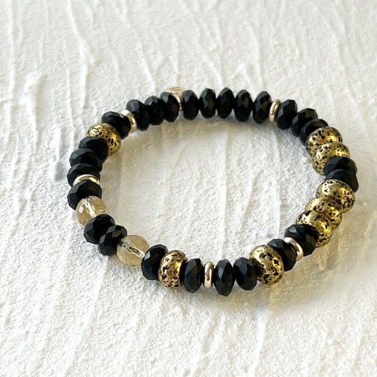 Lava Stone, Black Agate and Citrine