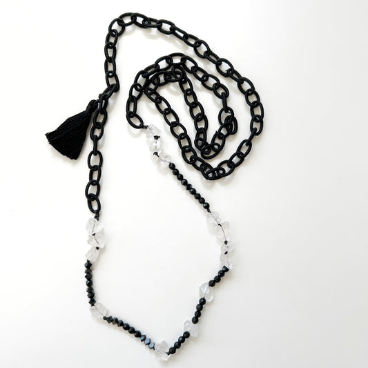 Clear Quartz with Onyx