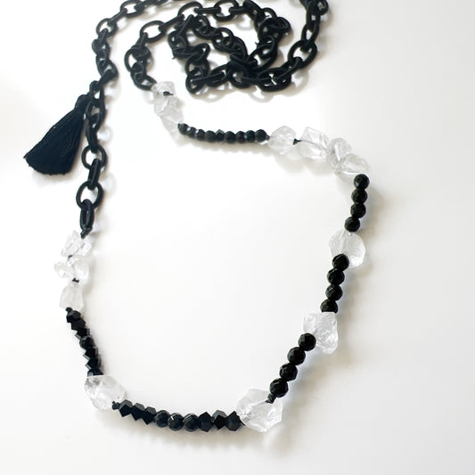 Clear Quartz with Onyx