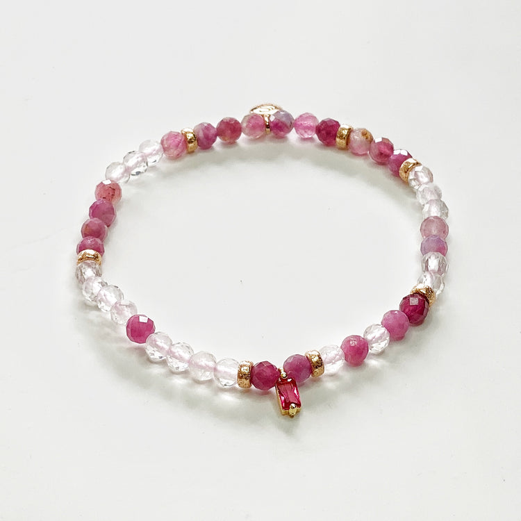 Pink Tourmaline & Clear Quartz