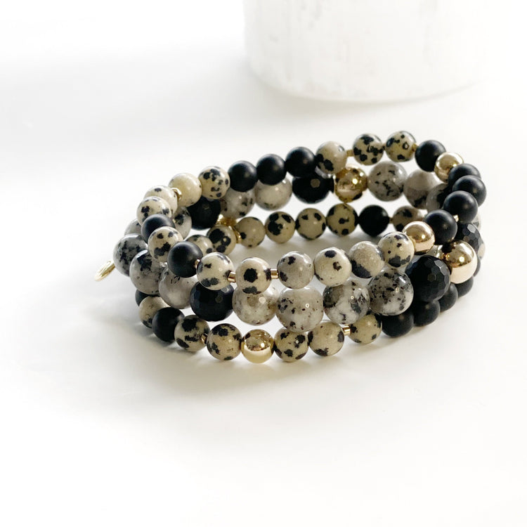 Dalmatian Jasper and Black Agate