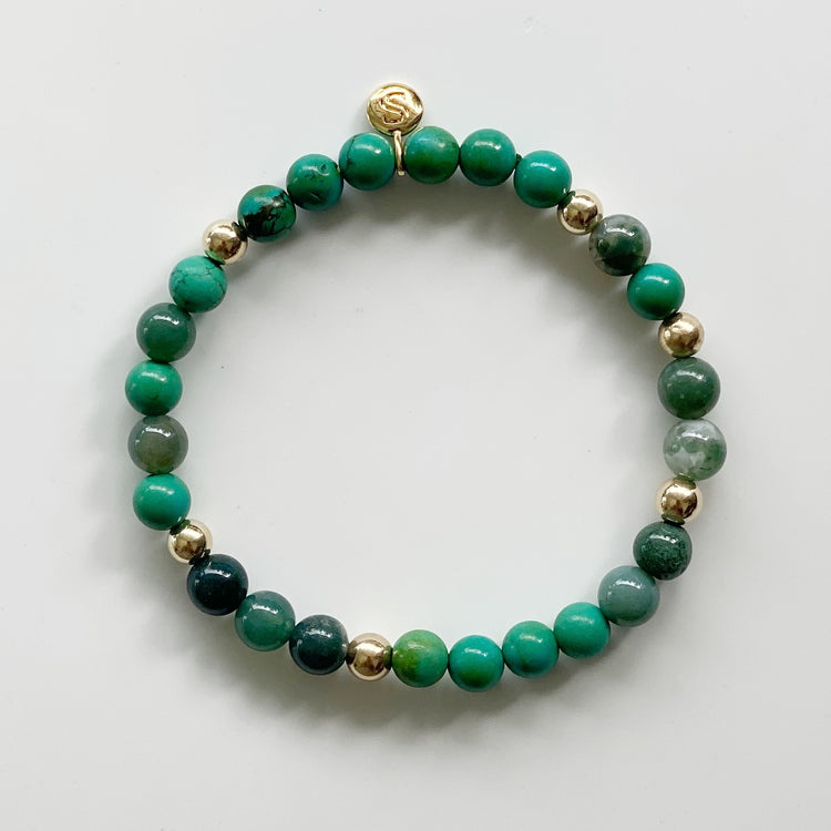 Turquoise and Moss Agate