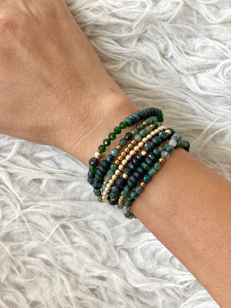 Green, Moss Agate and Diopside