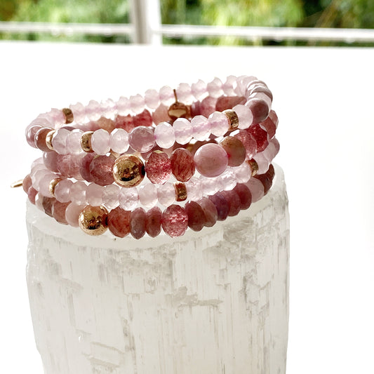 Pink Tourmaline & Clear Quartz