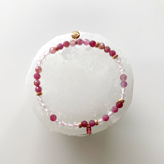 Pink Tourmaline & Clear Quartz