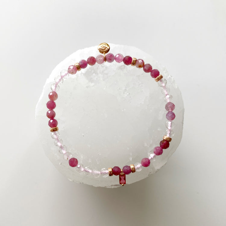 Pink Tourmaline & Clear Quartz
