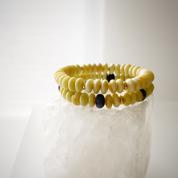 Peridot and Blue Bamboo Coral